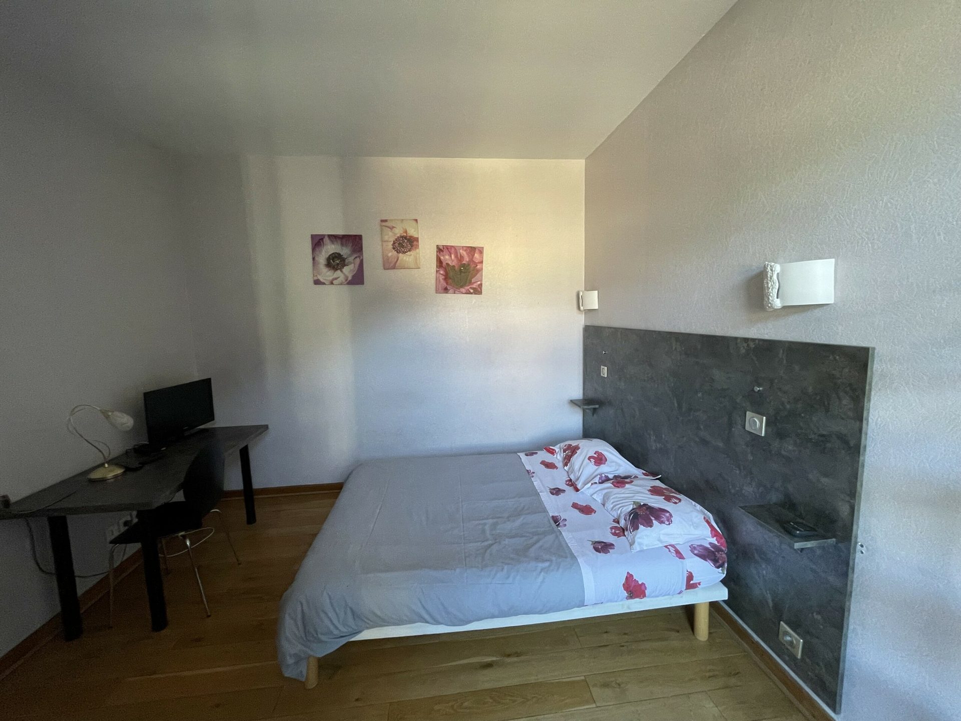 Chambre double avec un bureau